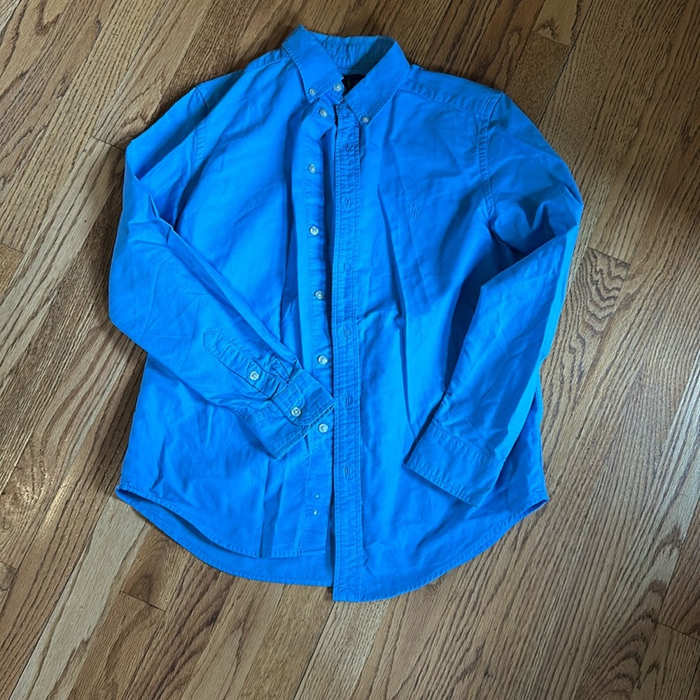 Ralph Lauren Blue Boys Button Down Dress Shirt